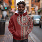 Tunisia Bakhnug Motif Hoodie Traditional Tunisian Embroidery Inspired - African Pride