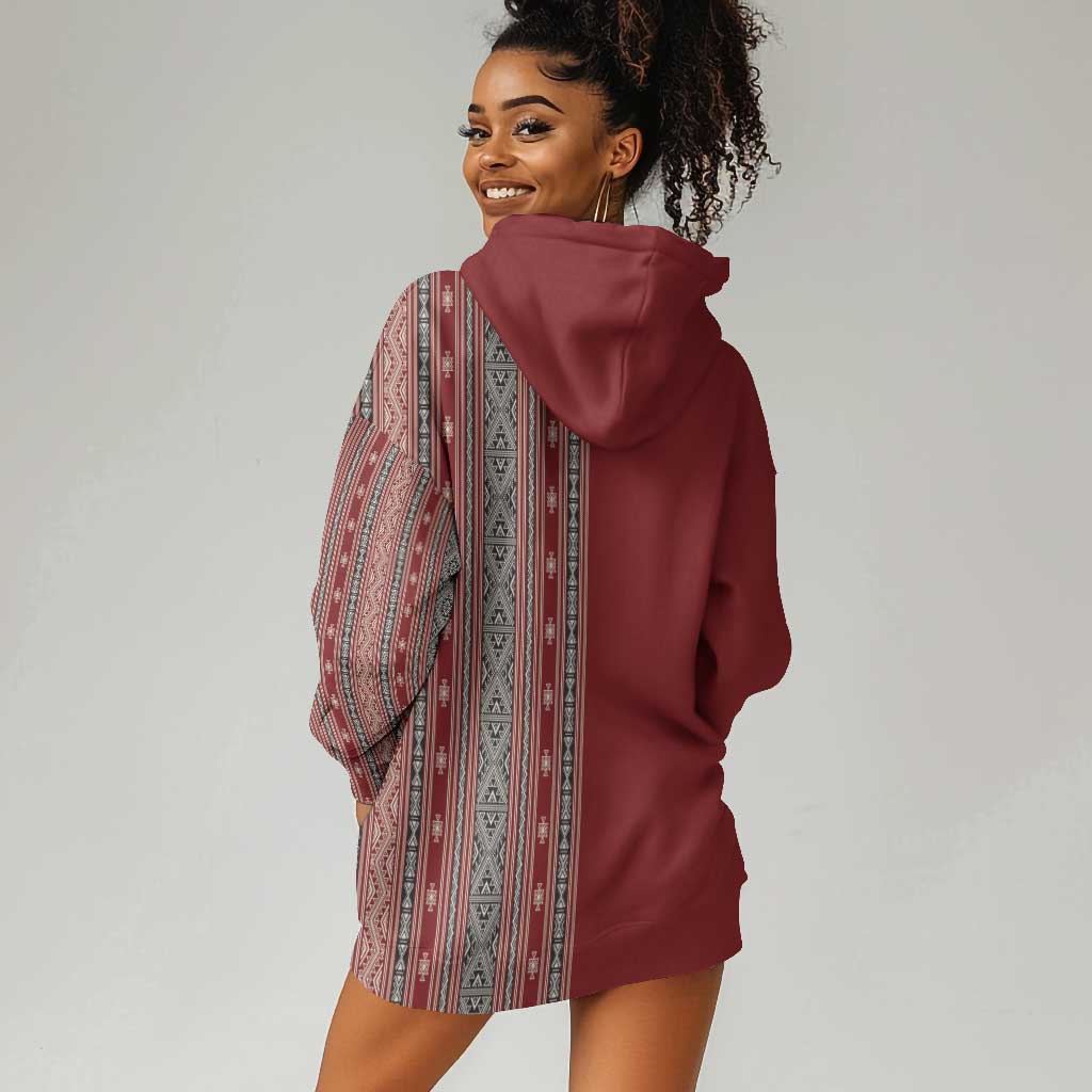 Tunisia Bakhnug Motif Hoodie Dress Traditional Tunisian Embroidery Inspired - African Pride