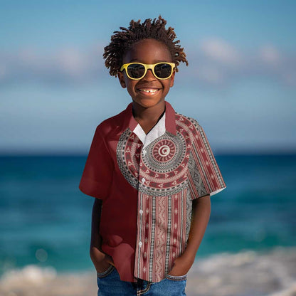 Tunisia Bakhnug Motif Kid Hawaiian Shirt Traditional Tunisian Embroidery Inspired LT9