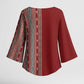 Tunisia Bakhnug Motif Kimono Sleeve Blouse Traditional Tunisian Embroidery Inspired - African Pride