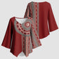 Tunisia Bakhnug Motif Kimono Sleeve Blouse Traditional Tunisian Embroidery Inspired - African Pride