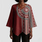 Tunisia Bakhnug Motif Kimono Sleeve Blouse Traditional Tunisian Embroidery Inspired - African Pride