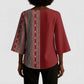 Tunisia Bakhnug Motif Kimono Sleeve Blouse Traditional Tunisian Embroidery Inspired - African Pride