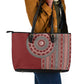 Tunisia Bakhnug Motif Leather Tote Bag Traditional Tunisian Embroidery Inspired - African Pride