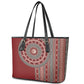 Tunisia Bakhnug Motif Leather Tote Bag Traditional Tunisian Embroidery Inspired - African Pride