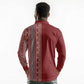 Tunisia Bakhnug Motif Long Sleeve Polo Shirt Traditional Tunisian Embroidery Inspired - African Pride
