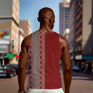 Tunisia Bakhnug Motif Men Tank Top Traditional Tunisian Embroidery Inspired - African Pride