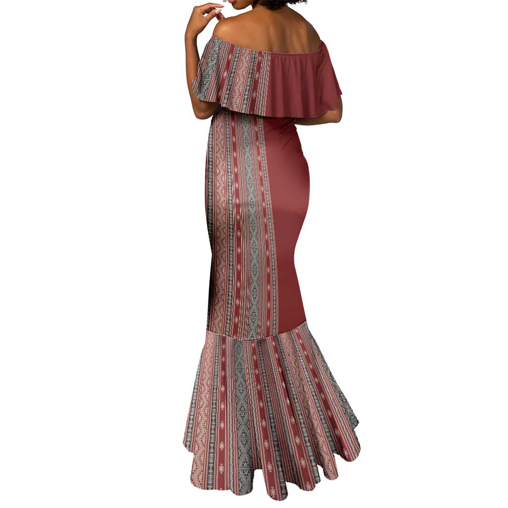 Tunisia Bakhnug Motif Mermaid Dress Traditional Tunisian Embroidery Inspired - African Pride