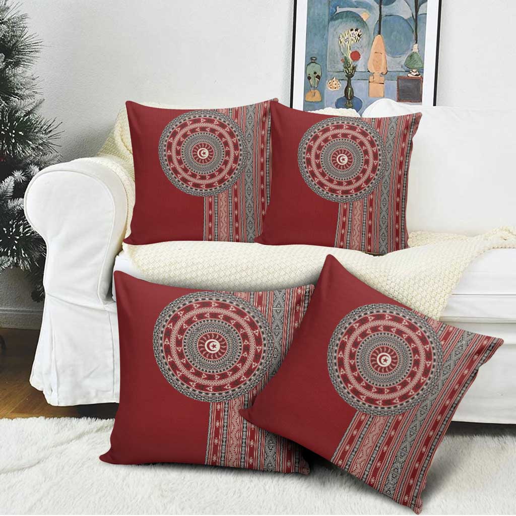 Tunisia Bakhnug Motif Pillow Cover Traditional Tunisian Embroidery Inspired - African Pride
