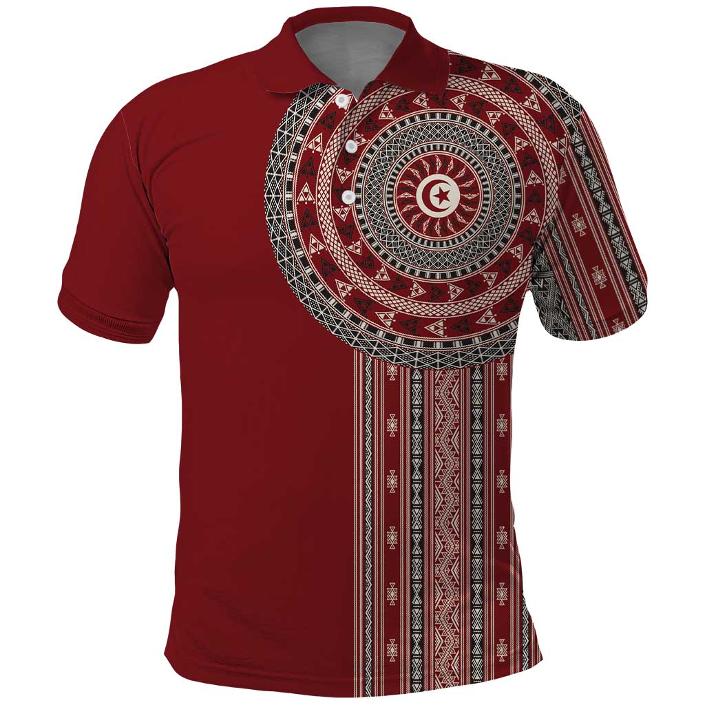 Tunisia Bakhnug Motif Polo Shirt Traditional Tunisian Embroidery Inspired LT9