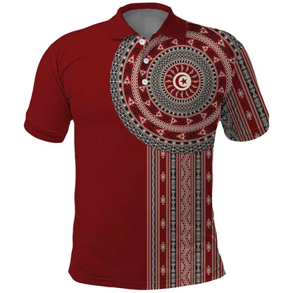 Tunisia Bakhnug Motif Polo Shirt Traditional Tunisian Embroidery Inspired LT9