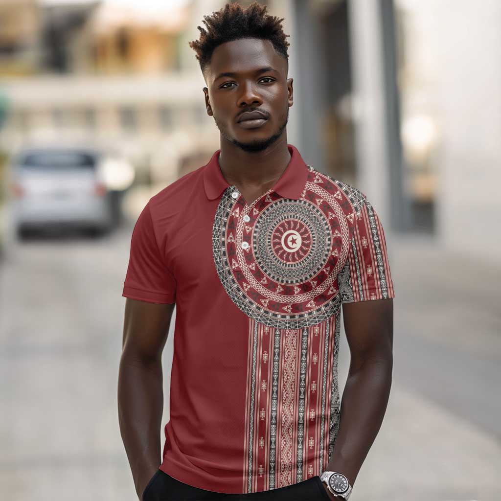 Tunisia Bakhnug Motif Polo Shirt Traditional Tunisian Embroidery Inspired LT9