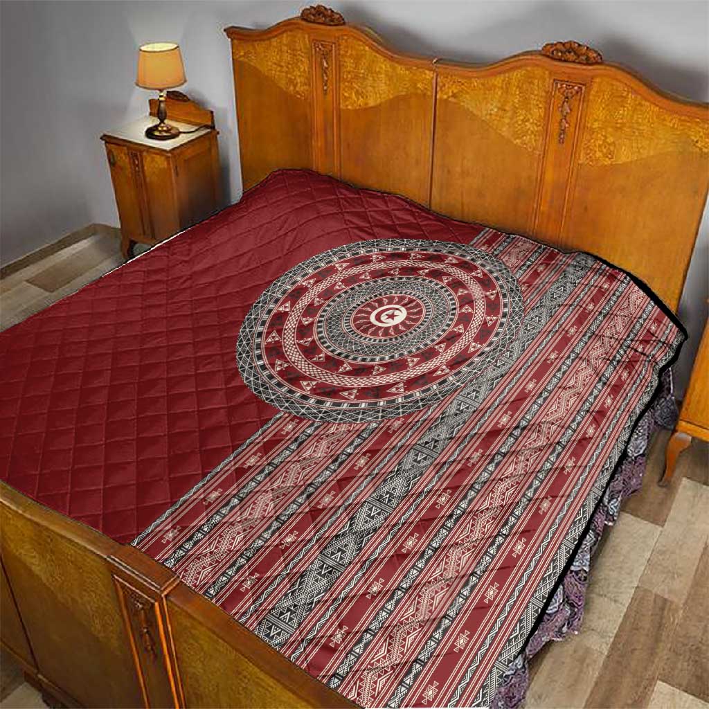 Tunisia Bakhnug Motif Quilt Traditional Tunisian Embroidery Inspired - African Pride