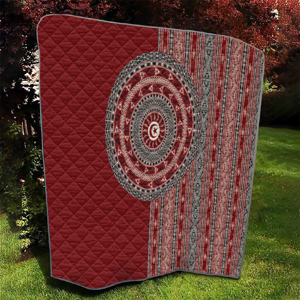 Tunisia Bakhnug Motif Quilt Traditional Tunisian Embroidery Inspired - African Pride