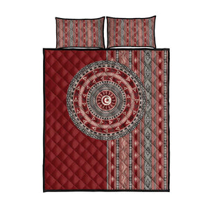 Tunisia Bakhnug Motif Quilt Bed Set Traditional Tunisian Embroidery Inspired - African Pride