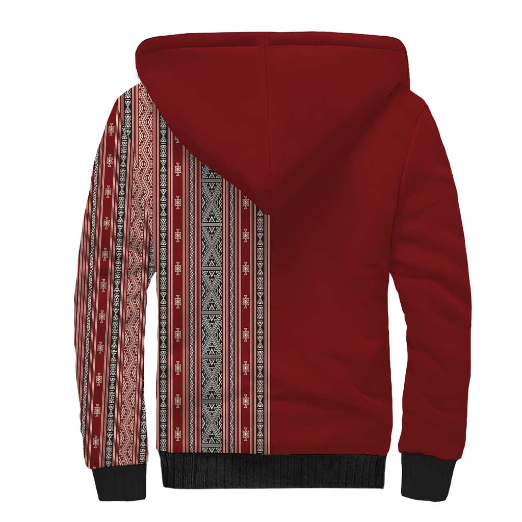Tunisia Bakhnug Motif Sherpa Hoodie Traditional Tunisian Embroidery Inspired - African Pride