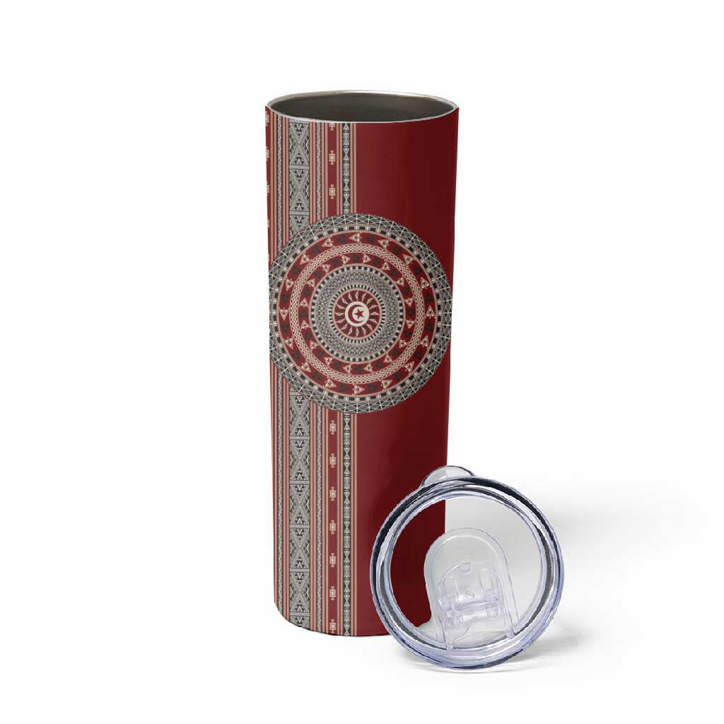 Tunisia Bakhnug Motif Skinny Tumbler Traditional Tunisian Embroidery Inspired - African Pride
