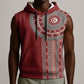 Tunisia Bakhnug Motif Sleeveless Hoodie Traditional Tunisian Embroidery Inspired - African Pride