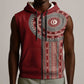 Tunisia Bakhnug Motif Sleeveless Zip Hoodie Traditional Tunisian Embroidery Inspired - African Pride