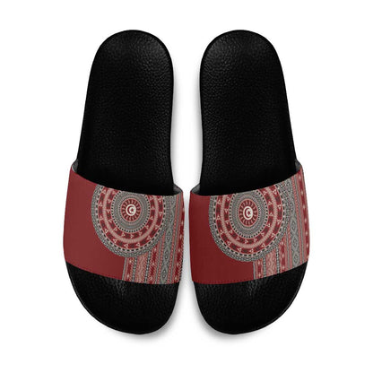 Tunisia Bakhnug Motif Slide Sandals Traditional Tunisian Embroidery Inspired - African Pride