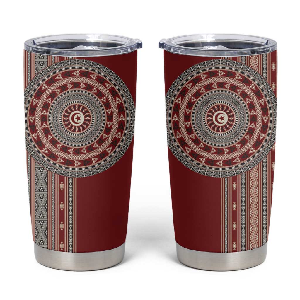 Tunisia Bakhnug Motif Tumbler Cup Traditional Tunisian Embroidery Inspired - African Pride
