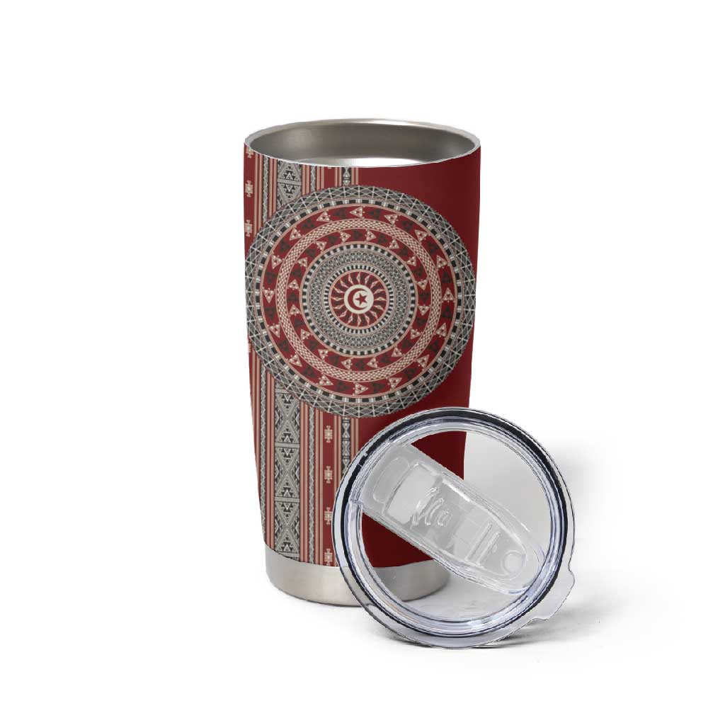 Tunisia Bakhnug Motif Tumbler Cup Traditional Tunisian Embroidery Inspired - African Pride