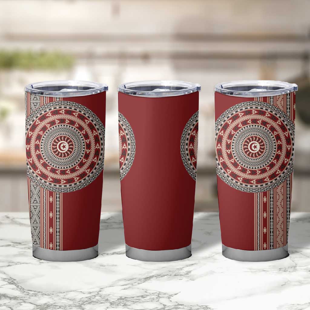 Tunisia Bakhnug Motif Tumbler Cup Traditional Tunisian Embroidery Inspired - African Pride