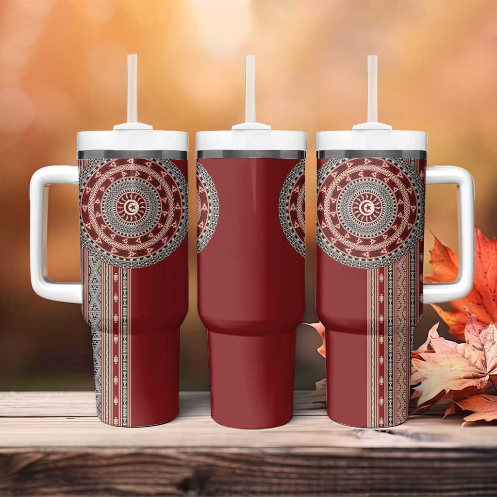 Tunisia Bakhnug Motif Tumbler With Handle Traditional Tunisian Embroidery Inspired - African Pride