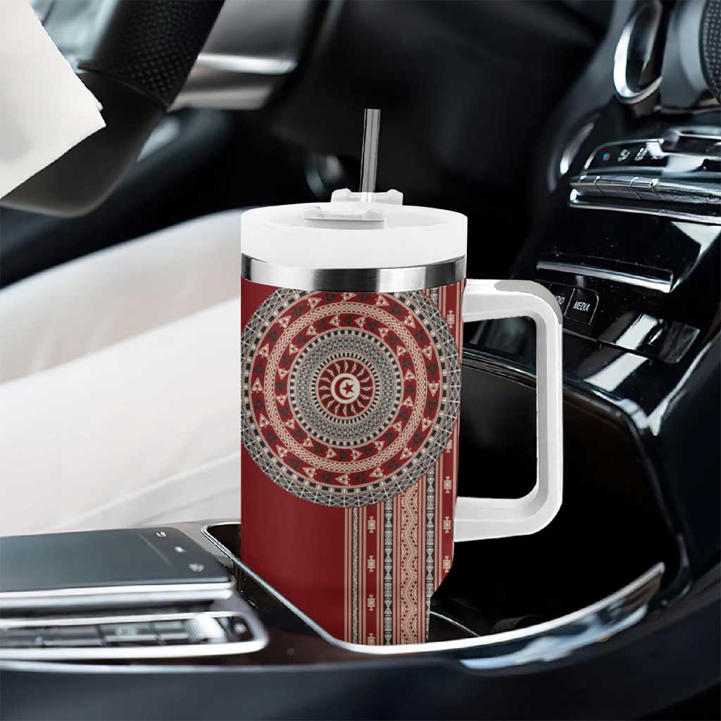 Tunisia Bakhnug Motif Tumbler With Handle Traditional Tunisian Embroidery Inspired - African Pride