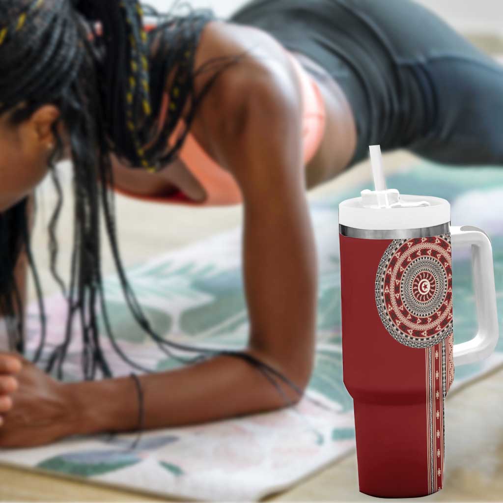 Tunisia Bakhnug Motif Tumbler With Handle Traditional Tunisian Embroidery Inspired - African Pride