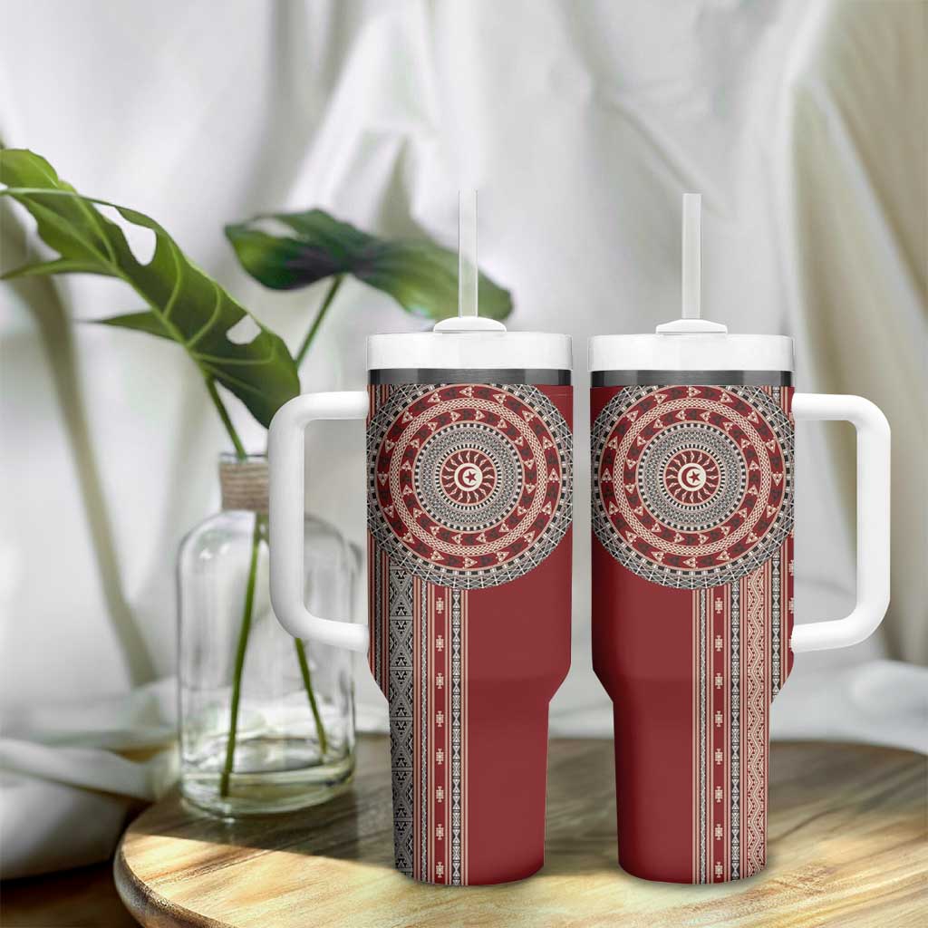 Tunisia Bakhnug Motif Tumbler With Handle Traditional Tunisian Embroidery Inspired - African Pride