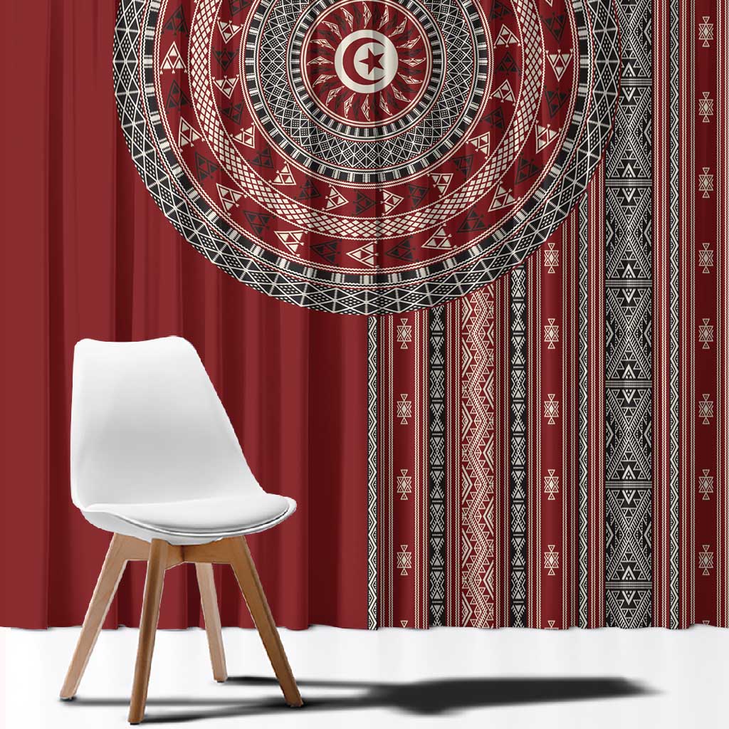 Tunisia Bakhnug Motif Window Curtain Traditional Tunisian Embroidery Inspired - African Pride