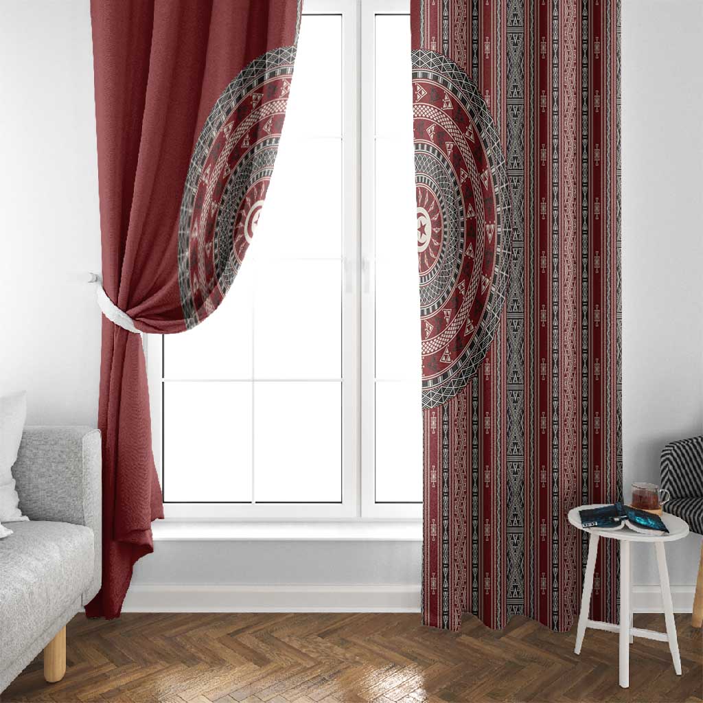 Tunisia Bakhnug Motif Window Curtain Traditional Tunisian Embroidery Inspired - African Pride