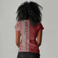 Tunisia Bakhnug Motif Women V-Neck T-Shirt Traditional Tunisian Embroidery Inspired LT9