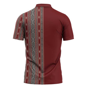 Tunisia Bakhnug Motif Zipper Polo Shirt Traditional Tunisian Embroidery Inspired - African Pride