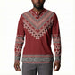 Tunisian Embroidery Pattern Button Sweatshirt