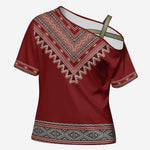 Tunisian Embroidery Pattern Cross Shoulder Shirt - African Pride