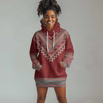 Tunisian Embroidery Pattern Hoodie Dress - African Pride