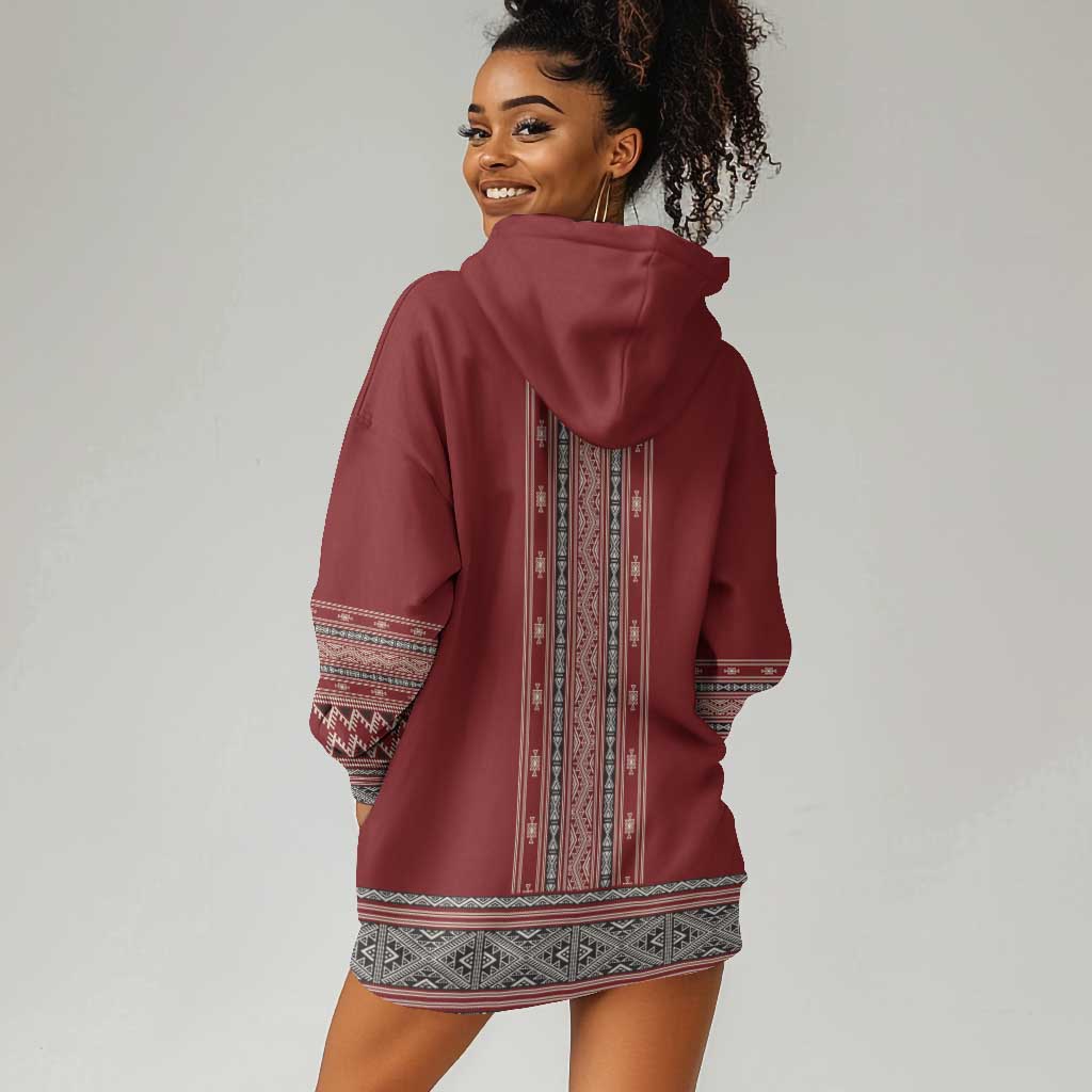 Tunisian Embroidery Pattern Hoodie Dress - African Pride