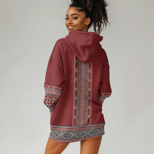 Tunisian Embroidery Pattern Hoodie Dress - African Pride