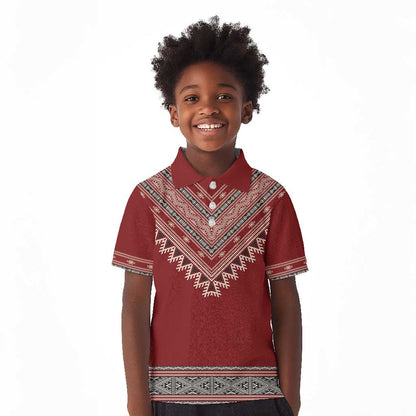 Tunisian Embroidery Pattern Kid Polo Shirt LT9