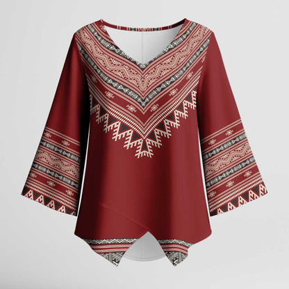 Tunisian Embroidery Pattern Kimono Sleeve Blouse - African Pride