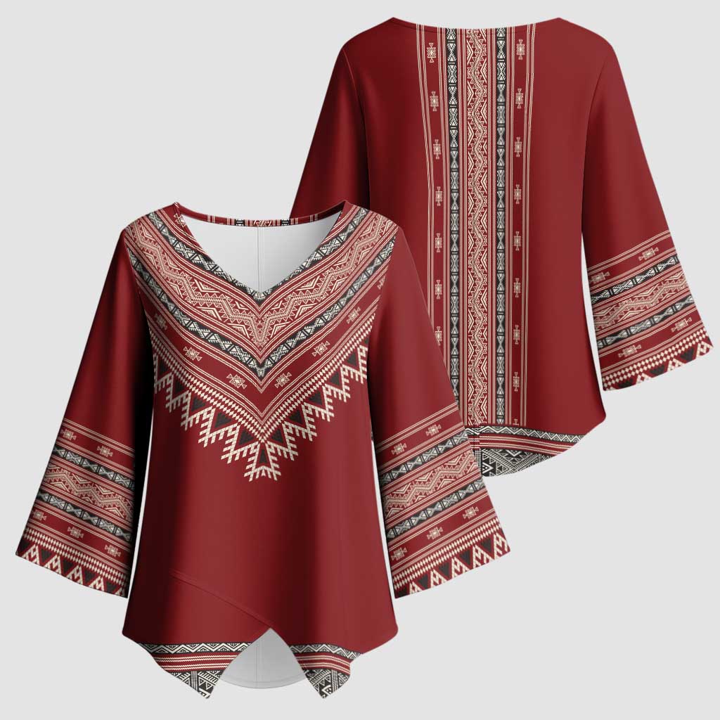 Tunisian Embroidery Pattern Kimono Sleeve Blouse - African Pride