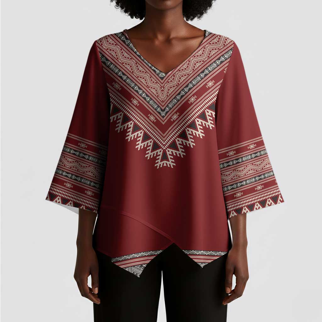 Tunisian Embroidery Pattern Kimono Sleeve Blouse - African Pride