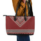Tunisian Embroidery Pattern Leather Tote Bag - African Pride