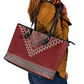 Tunisian Embroidery Pattern Leather Tote Bag - African Pride