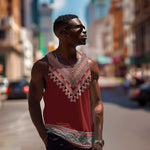 Tunisian Embroidery Pattern Men Tank Top - African Pride