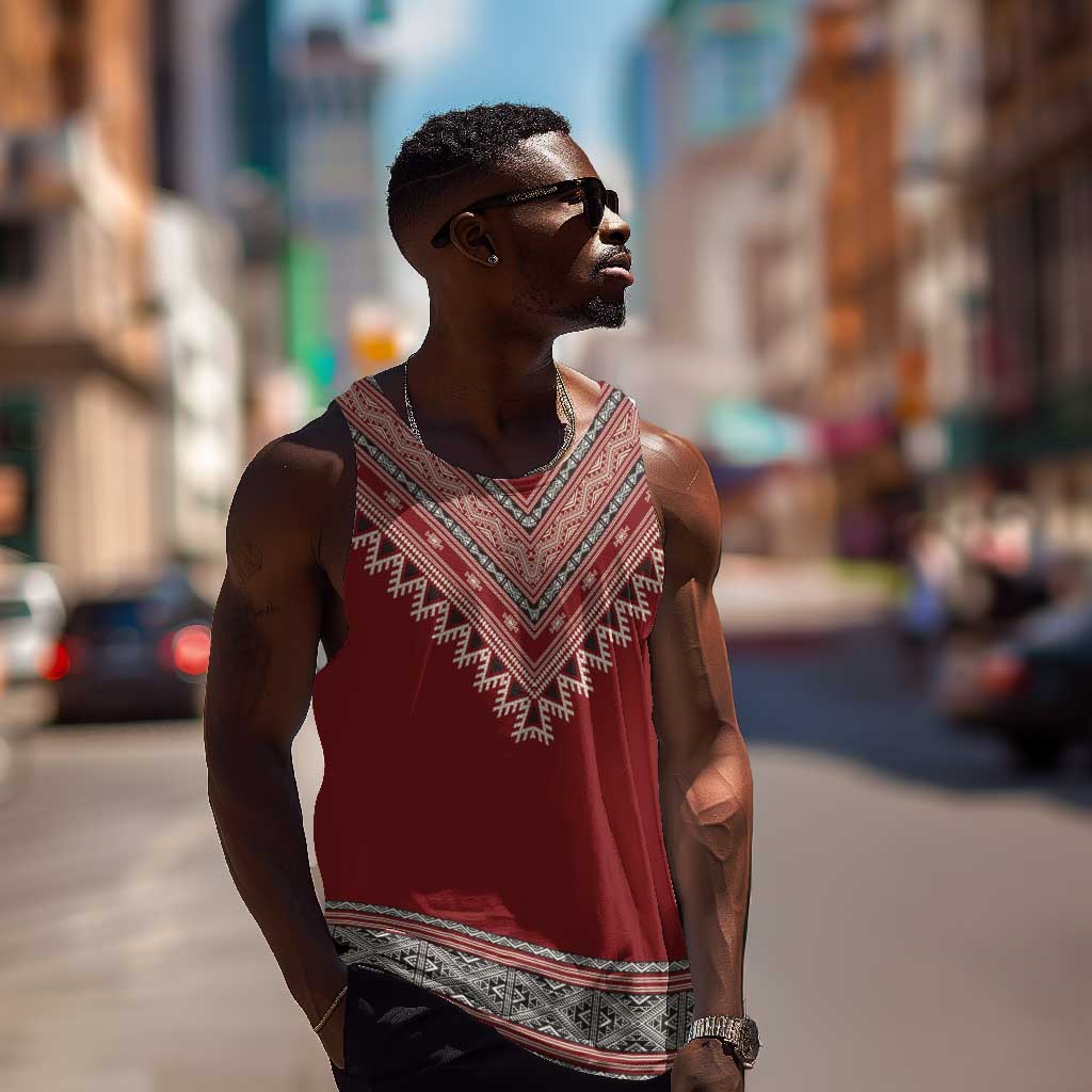 Tunisian Embroidery Pattern Men Tank Top - African Pride