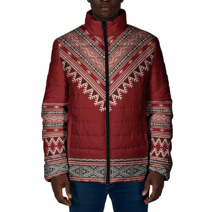 Tunisian Embroidery Pattern Padded Jacket - African Pride
