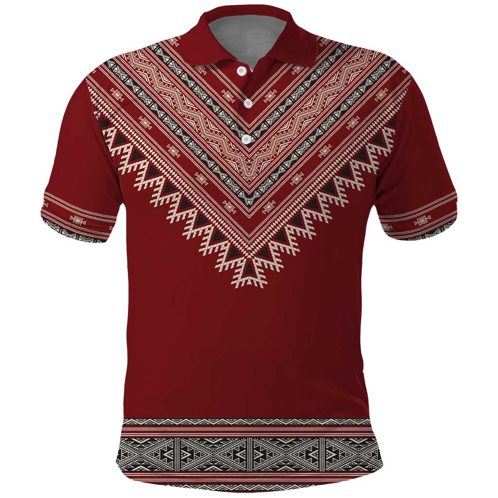 Tunisian Embroidery Pattern Polo Shirt LT9